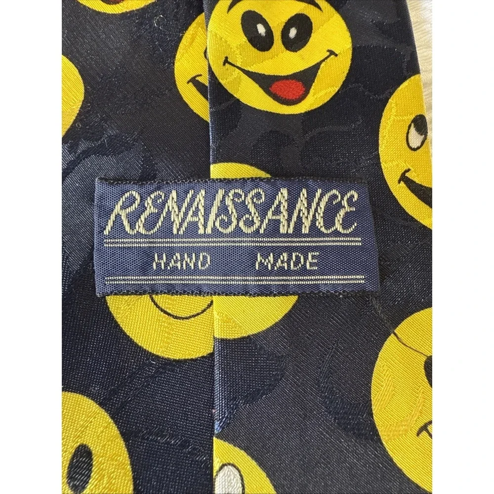 Smiley Face Emoji Tie Teacher Novelty Handmade Necktie Renaissance